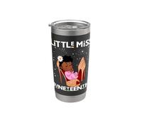 Little Miss Juneteenth Melanin Girly Girl Baby In Mom Zapatos Vaso térmico de acero inoxidable de doble pared
