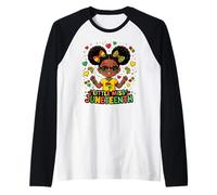 Little Miss Juneteenth, Princesa Negra del Día de la Libertad de África Camiseta Manga Raglan