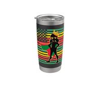 Little Miss Juneteenth Queen Black Girl Magia Melanina Mujer Vaso térmico de acero inoxidable de doble pared