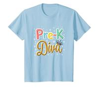 Little Miss Pre-K Diva | Princesa Preescolar Camiseta, Niños, Azul Bebé, 12 años