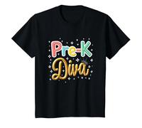 Little Miss Pre-K Diva | Princesa Preescolar Camiseta, Niños, Negro, 10 años