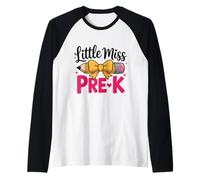 Little Miss Pre K - Lazo para lápices para niñas, Primer día de PRE-K Camiseta Manga Raglan