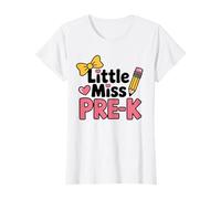 Little Miss Pre-K Linda escuela de regreso a la escuela Primer día Camiseta