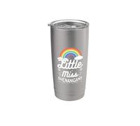 Little Miss Shenanigans - Bandera de Irlanda para niña irlandesa orgullosa irlandesa Vaso térmico de acero inoxidable de doble pared