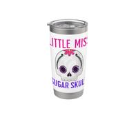 Little Miss Sugar Skull Divertido Niño Niña Chica Mexicana Diversión Vaso térmico de acero inoxidable de doble pared