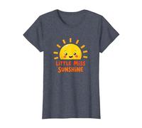 Little Miss Sunshine Cheerful Sun Kids Camiseta, Mujer, Azul Jaspeado, XS