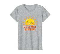 Little Miss Sunshine Cheerful Sun Kids Camiseta, Mujer, Gris Jaspeado, XS