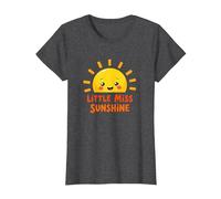 Little Miss Sunshine Cheerful Sun Kids Camiseta, Mujer, Jaspeado Oscuro, XS