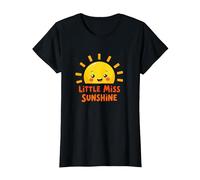 Little Miss Sunshine Cheerful Sun Kids Camiseta, Mujer, Negro, XS