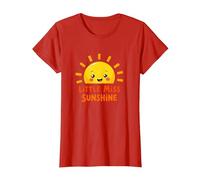 Little Miss Sunshine Cheerful Sun Kids Camiseta, Mujer, Rojo, XS