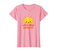 Little Miss Sunshine Cheerful Sun Kids Camiseta, Mujer, Rosado, XS
