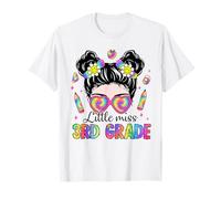 Little Miss Tercer Grado Moño Desordenado Chica Divertido De Regreso A La Escuela Camiseta