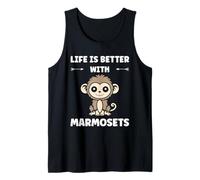 Little Monkey Marmoset Life is Better with Marmosets Camiseta sin Mangas