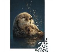 Little Nutria Hugging His Mother Estrellas nocturnas Rompecabezas Puzzle,70x50cm/1000pcsAdulto Juego EduGatoivo Decoración del Hogar