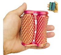 Little Ouchies Fidget Toy, Spiky Sensory Pain Stim for Anxiety Relief, Double-Axis Stim Fidget Toy, 3D Printed Stress Relief Roller Grip Toys Adults Home Decor Desktop Colorful Tabletop(Red Gold)