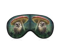 Little Owl and Mushroom Soft Eye Masks con correa ajustable Ligero y cómodo con los ojos vendados para dormir