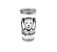 Little Paws, Big Heart Happy Yorkshire Terrier, amante de los perros Vaso térmico de acero inoxidable de doble pared