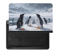 Little Penguin in The Snow - Funda de piel para pasaporte, billetera de viaje, ultrafina, para pasaporte, accesorios imprescindibles para viajes, soportes para libros de pasaporte