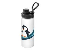 Little Penguin On The Slide - Botella de agua aislada a granel, de acero inoxidable, con tapa, para adultos, ideal para uso diario y actividades al aire libre