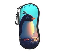 Little Penguins In The Flower Bed - Funda para gafas de neopreno suave con cremallera, duradera, portátil, para hombres y mujeres