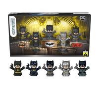 Little People COLLECTOR DC Batman 85 Aniversario, Pack 5 Figuras pequeñas del superhéroe inspiradas en Las Diferentes películas, Juguete de colección para Adultos y Fans, +13 años, JCC54