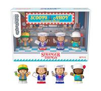 Little People Collector Stranger Things Scoops Trop, Pack 4 figuras de Steve, Robin, Dustin y Erica inspiradas en la serie, juguete de colección para adultos y fans, +13 años, HVG76