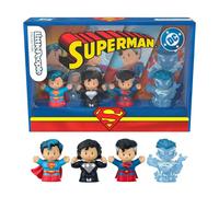 Little People Collector Superman a través de los tiempos Conjunto de edición especial para adultos y fans, incluye 4 figuras y una caja decorativa, JFD63