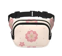 Little Pink Cherry Blossoms Fitness bolsa de hombro de viaje, riñonera moderna e informal, riñonera cuadrada de doble capa, negro, talla única, Negro, One Size