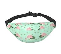 Little Pink Cherry Blossoms - Riñonera cruzada para hombre y mujer, para correr, senderismo, montañismo, viajes, gimnasio, ciclismo, Flores de loto esperando a florecer, Talla única