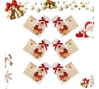 Little Pocket Christmas Hug, Cute Santa Claus Mini Charm Ornaments, with Holiday Cards, Seasonal Charming Ornament, Festive Holiday Greeting Emotional Support Keepsake (6 Pcs)