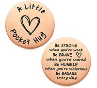 Little Pocket Hug Token Be Strong Be Brave Mental Health Thinking of You Positivity Cheer Up Affirmation Gifts Send a Hug Difficult Time, Regalo de aliento para el cáncer, Oro Rosa