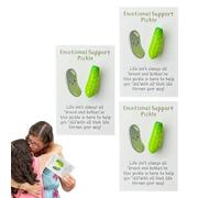 Little Pocket Hug Token Card - 3X Little Pickle Pocket Hug Greeting Cards Token, Positive Pocket Hug Card, Emotional Support Hug Token, Little Resin Pocket Hug Card For Graduate, Teenage