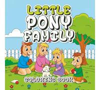 Little Pony family: Cute coloring page with animals