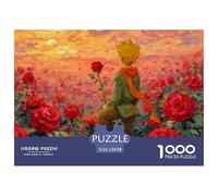 Little Prince Sits Top The Red Roses 1000 Pcs Premium-Karton Puzzle Rose Boy Stressabbau Kreatives Spiel Puzzles Als Wohnaccessoires 52x38cm/1000pcs