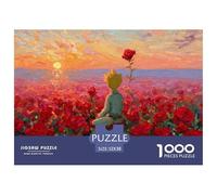 Little Prince Sits Top The Red Roses 1000 Stück Stabiler Karton Puzzle Rose Boy Lebendige Bilder Kreatives Spiel Puzzles Als Geburtstagsgeschenke 52x38cm/1000pcs
