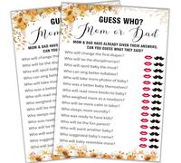 Little Pumpkin A05 - Juegos de baby shower de mamá o papá, 25 tarjetas de calabaza neutrales de género, tarjetas de juego de 5 x 7 pulgadas, juegos de fiesta de revelación de género para mujeres,