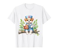 Little Puppy Enfermera Estetoscopio Perro Médico Camiseta