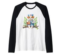 Little Puppy Enfermera Estetoscopio Perro Médico Camiseta Manga Raglan