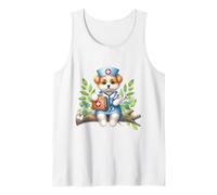 Little Puppy Enfermera Estetoscopio Perro Médico Camiseta sin Mangas