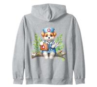 Little Puppy Enfermera Estetoscopio Perro Médico Sudadera con Capucha