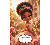 Little Queen: 6 x 9 Wide Ruled Composition Notebook for Black Girls: 100 Lined Pages | Cute 3D Cartoon School Notebook for Journaling, Notes, Creative Writing, Homework & Daily Inspiration