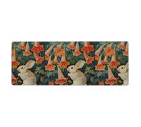 Little Rabbit Under The Morning Glory - Alfombrilla de mouse extragrande impresa de 12 x 31.5 pulgadas para oficina, juegos y aprendizaje, duradera, cómoda y respetuosa con el medio ambiente