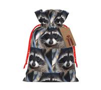 Little Raccoon - Bolsa de Navidad con cordón y etiqueta de papel kraft de 4.7 x 6.9 pulgadas para regalos de Halloween