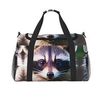 Little Raccoon Face 1 - Bolsa de viaje de gran capacidad con estampado de cara de mapache 1, Negro -, Talla única