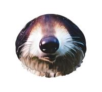 Little Raccoon Face 1 - Cubierta de baño para mujer, reutilizable, doble capa impermeable, gorros de ducha para mujeres y mujeres