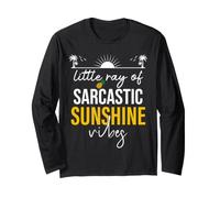 Little Ray of Sarcastic Sunshine Hello Summer Vibes Beach Manga Larga