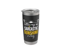 Little Ray of Sarcastic Sunshine Hello Summer Vibes Beach Vaso térmico de acero inoxidable de doble pared