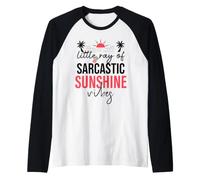 Little Ray of Sarcastic Sunshine Hello Summer Vibes Vacation Camiseta Manga Raglan