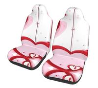 Little Red Heart Dua Sarung JOK Mobil,& Sarung JOK Mobil Depan, Cocok Untuk Sebagian Besar Mobil, SUV, Truk, Van, Dll.