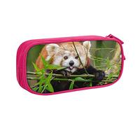 Little Red Panda - Estuche para lápices con cremallera, caja negra de gran capacidad para escuela, oficina y viajes, Pink, Talla única, Organizador de bolsas